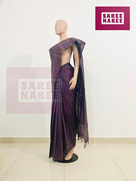 “Allora Aloe Vera Handloom Saree in Dusty Mauve – Saree Naree Sri Lanka”
