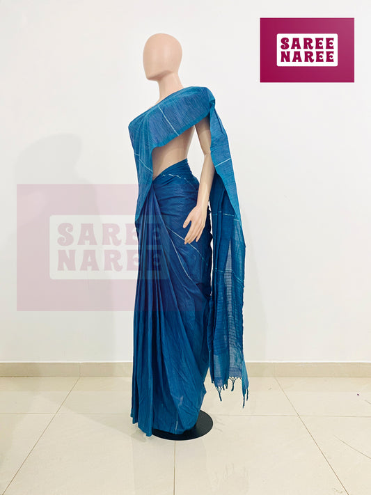 Allora_Aloe_Vera_Handloom_Saree_in_Midnight_Aqua_Blue