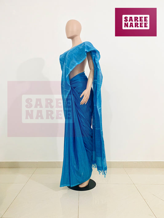 “Allora Aloe Vera Handloom Saree in Ocean Mist Blue – Saree Naree Sri Lanka”