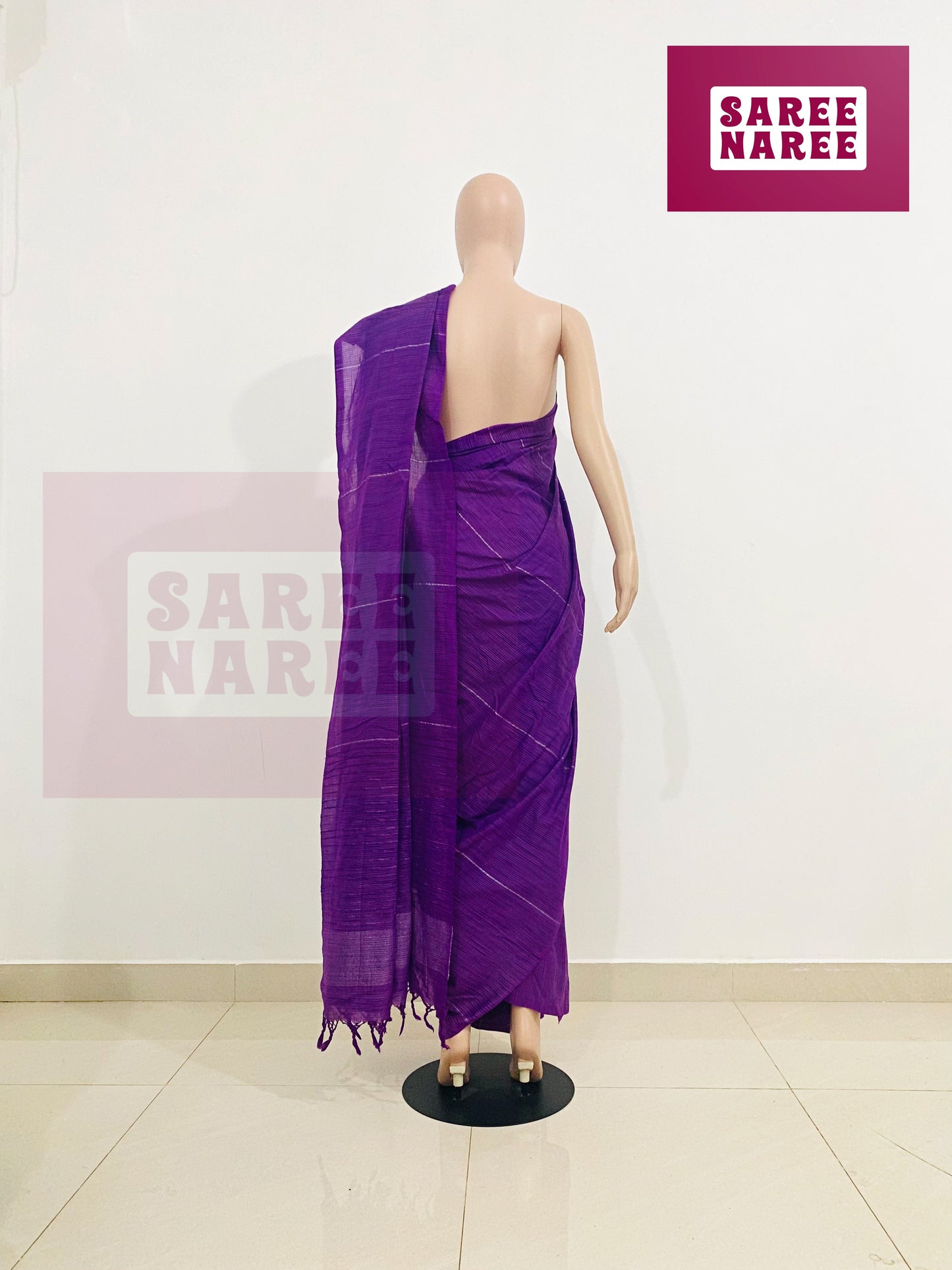 Allora Aloe Vera Handloom Saree in Royal Violet – Saree Naree Sri Lanka
