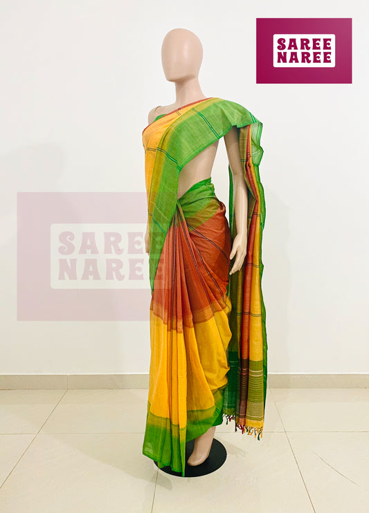 Cotton Bliss Handloom Saree – 100% Pure Cotton in Earthy Pallette | Saree Naree Sri Lanka