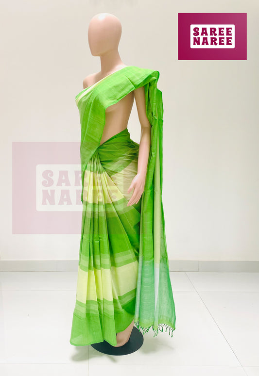 Cotton Bliss Handloom Saree in Forest Green – Saree Naree Sri Lanka