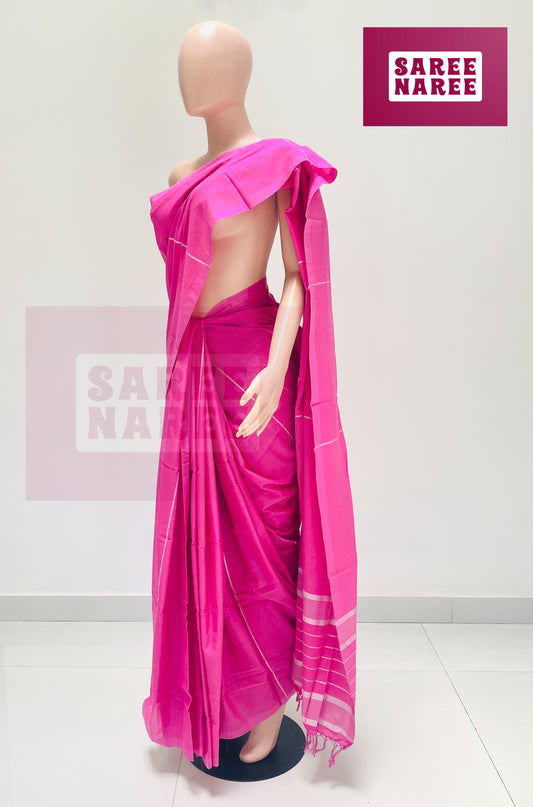 Cotton Bliss Handloom Saree in Magenta – Saree Naree Sri Lanka
