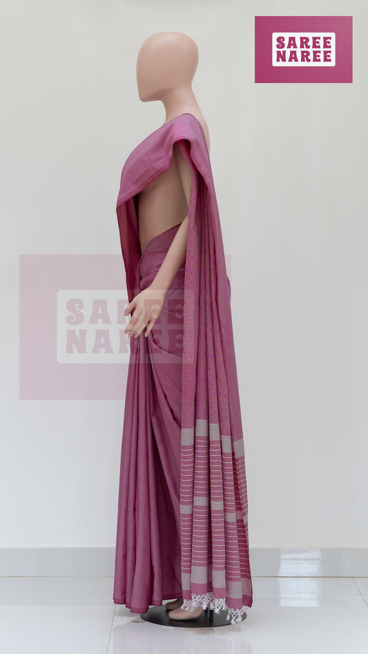 Cotton Bliss Handloom Saree in Rose Pink – Saree Naree Sri Lanka