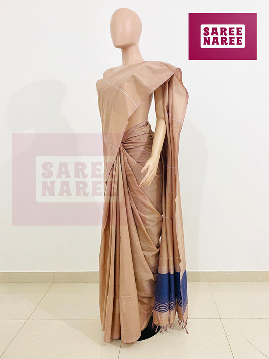 Cotton Bliss Saree in beige blue (CB3023)