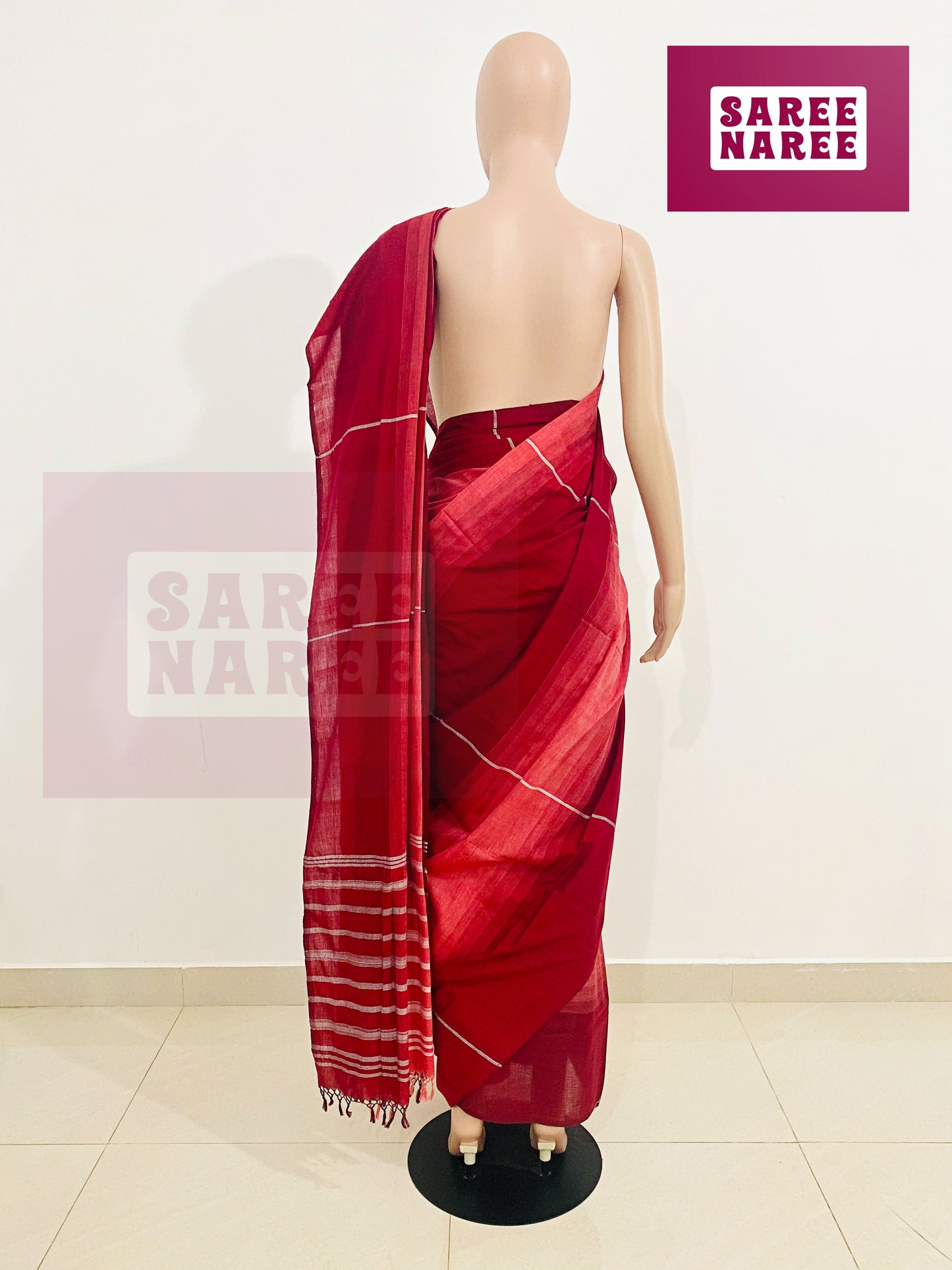 Cotton Bliss Saree in Deep Red (CB3030)