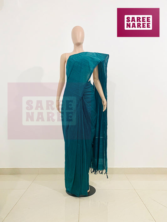 “Allora Aloe Vera Handloom Saree in Deep Teal Blue – Saree Naree Sri Lanka”