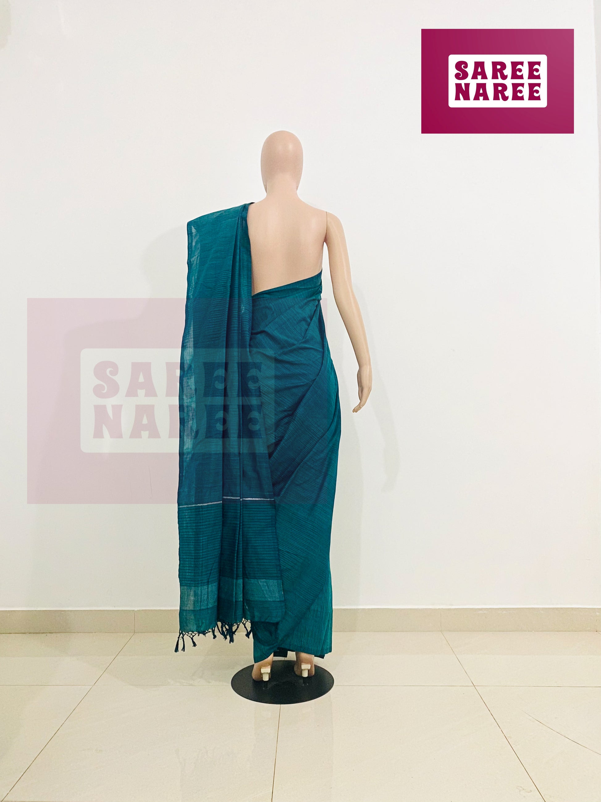 “Allora Aloe Vera Handloom Saree in Deep Teal Blue – Saree Naree Sri Lanka”