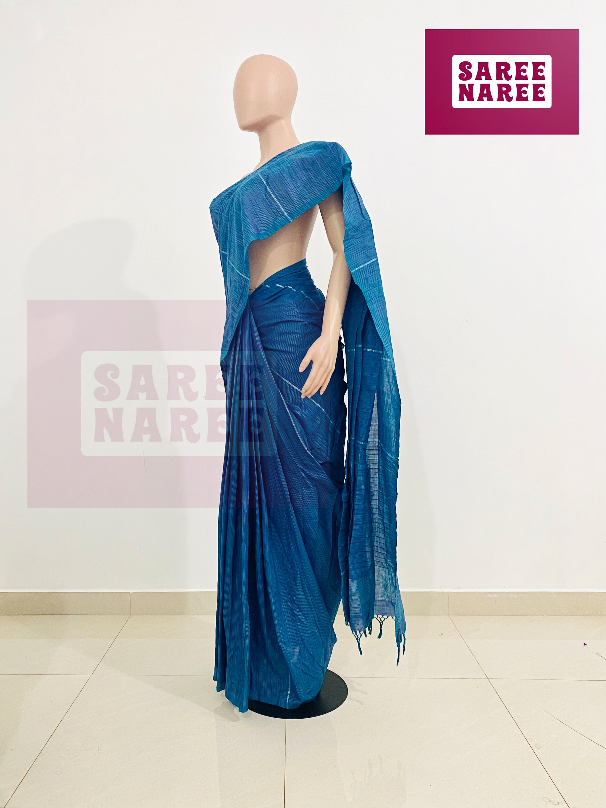 Allora_Aloe_Vera_Handloom_Saree_in_Midnight_Aqua_Blue