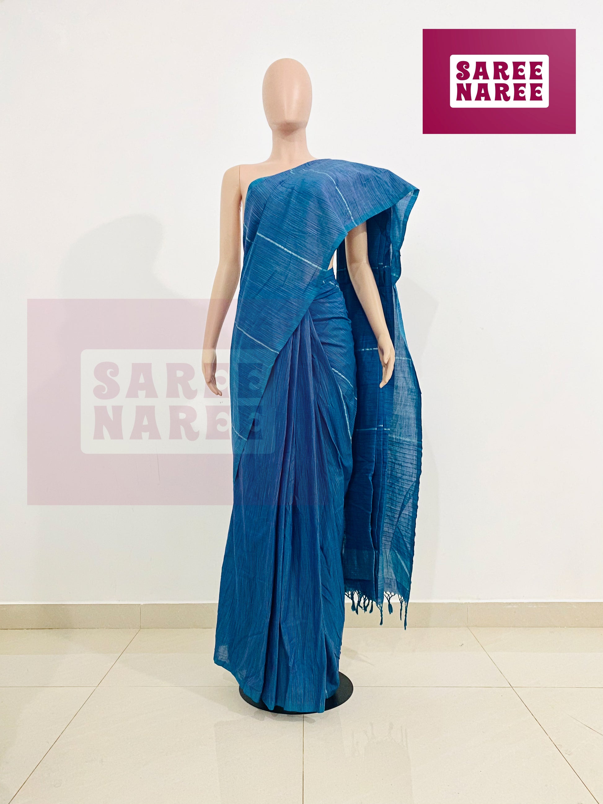 Allora_Aloe_Vera_Handloom_Saree_in_Midnight_Aqua_Blue