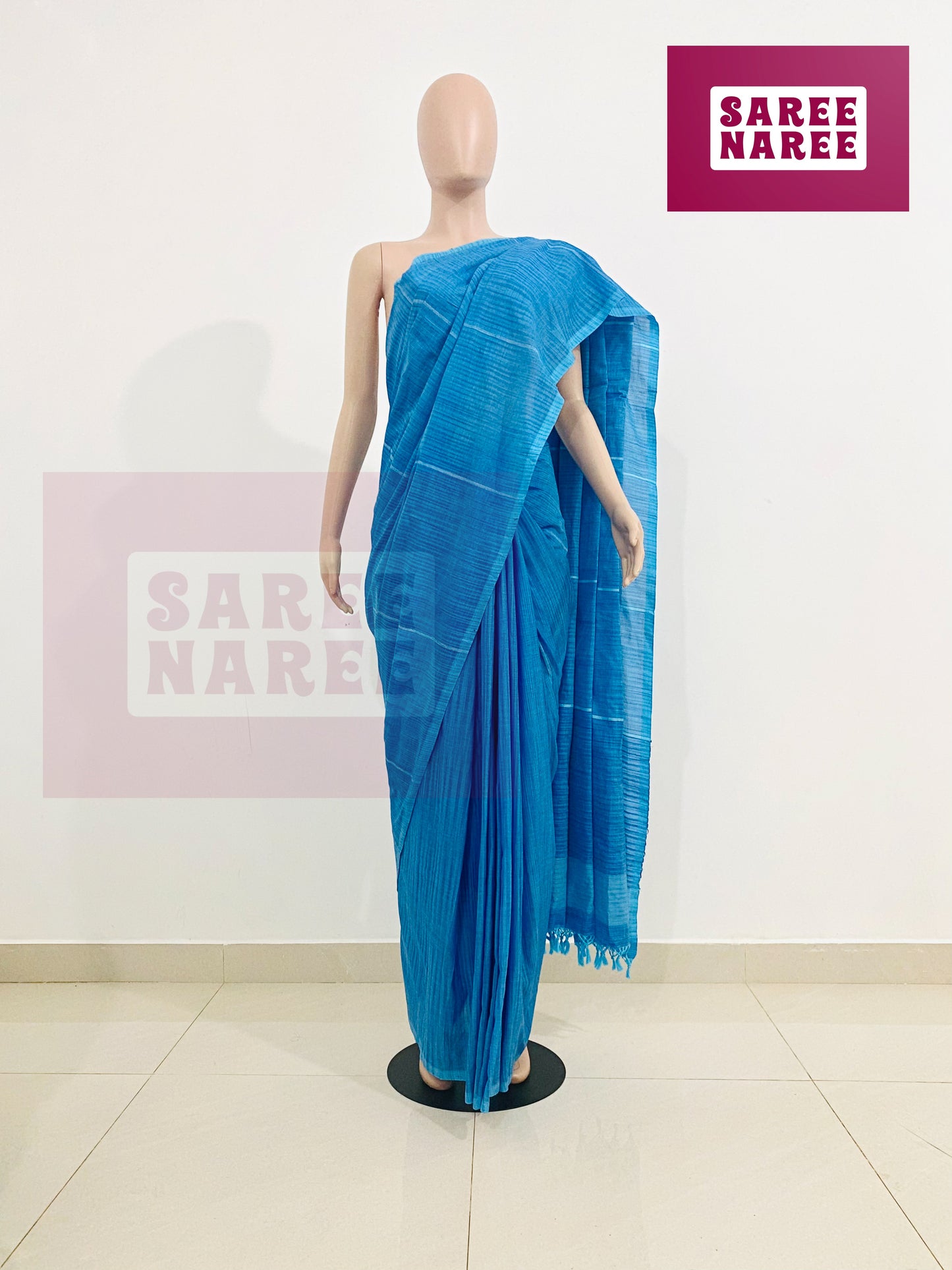 “Allora Aloe Vera Handloom Saree in Ocean Mist Blue – Saree Naree Sri Lanka”