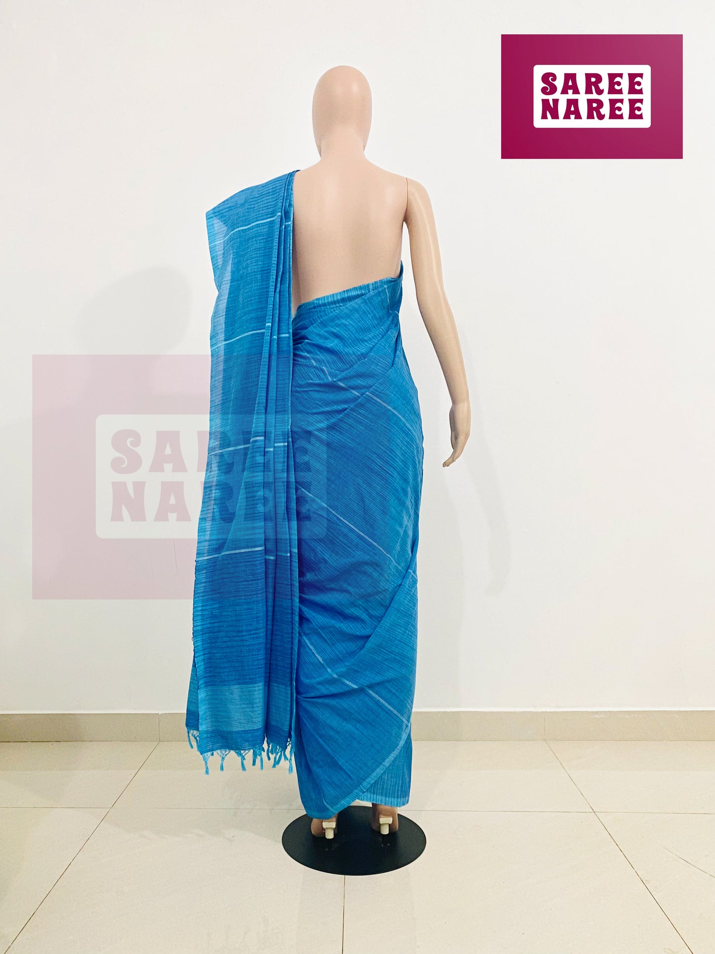 “Allora Aloe Vera Handloom Saree in Ocean Mist Blue – Saree Naree Sri Lanka”