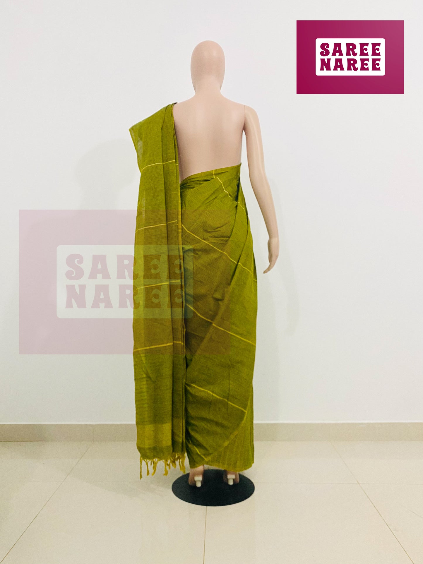 "Allora Aloe Vera Handloom Saree in Olive Grove Green – Saree Naree Sri Lanka"