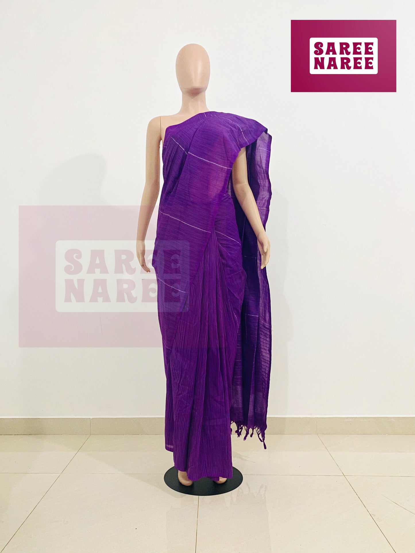 Allora Aloe Vera Handloom Saree in Royal Violet – Saree Naree Sri Lanka