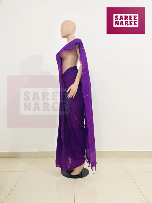 Allora Aloe Vera Handloom Saree in Royal Violet – Saree Naree Sri Lanka