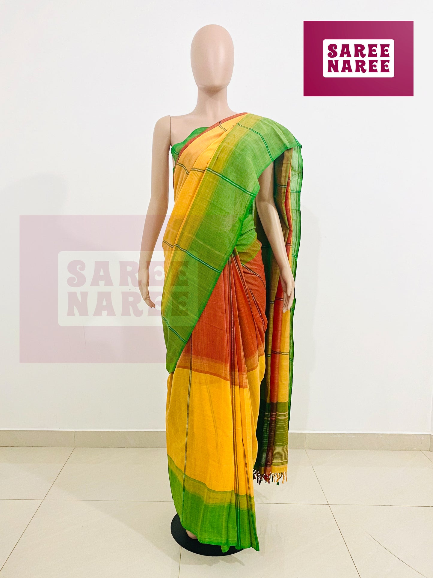 Cotton Bliss Handloom Saree – 100% Pure Cotton in Earthy Pallette | Saree Naree Sri Lanka