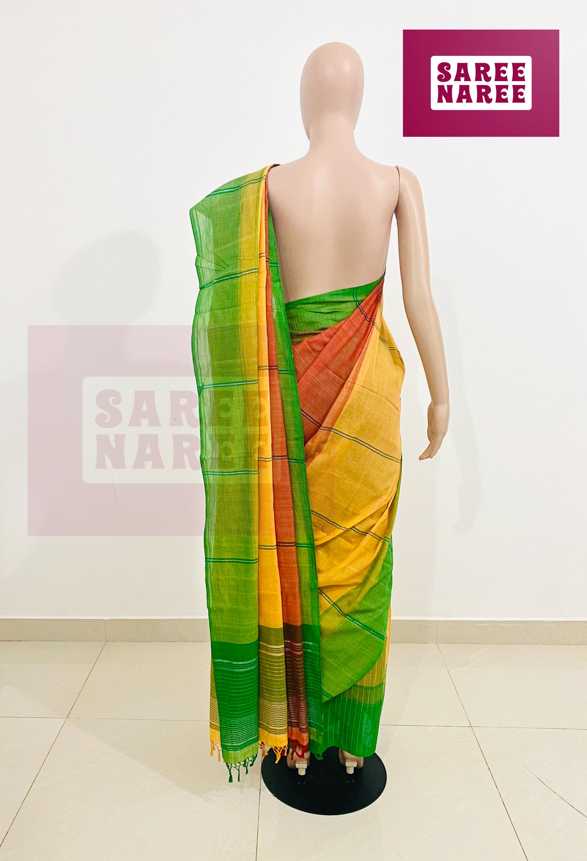 Cotton Bliss Handloom Saree – 100% Pure Cotton in Earthy Pallette | Saree Naree Sri Lanka