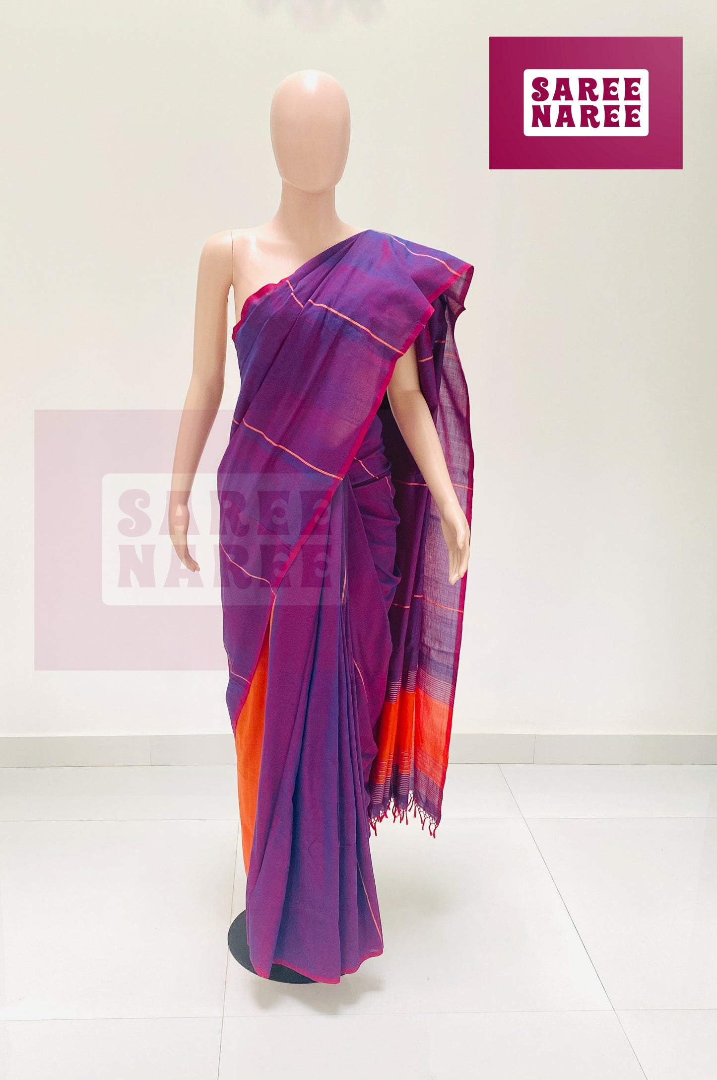 Cotton Bliss Handloom Saree – 100% Pure Cotton in Muddy Pink | Saree Naree Sri Lanka