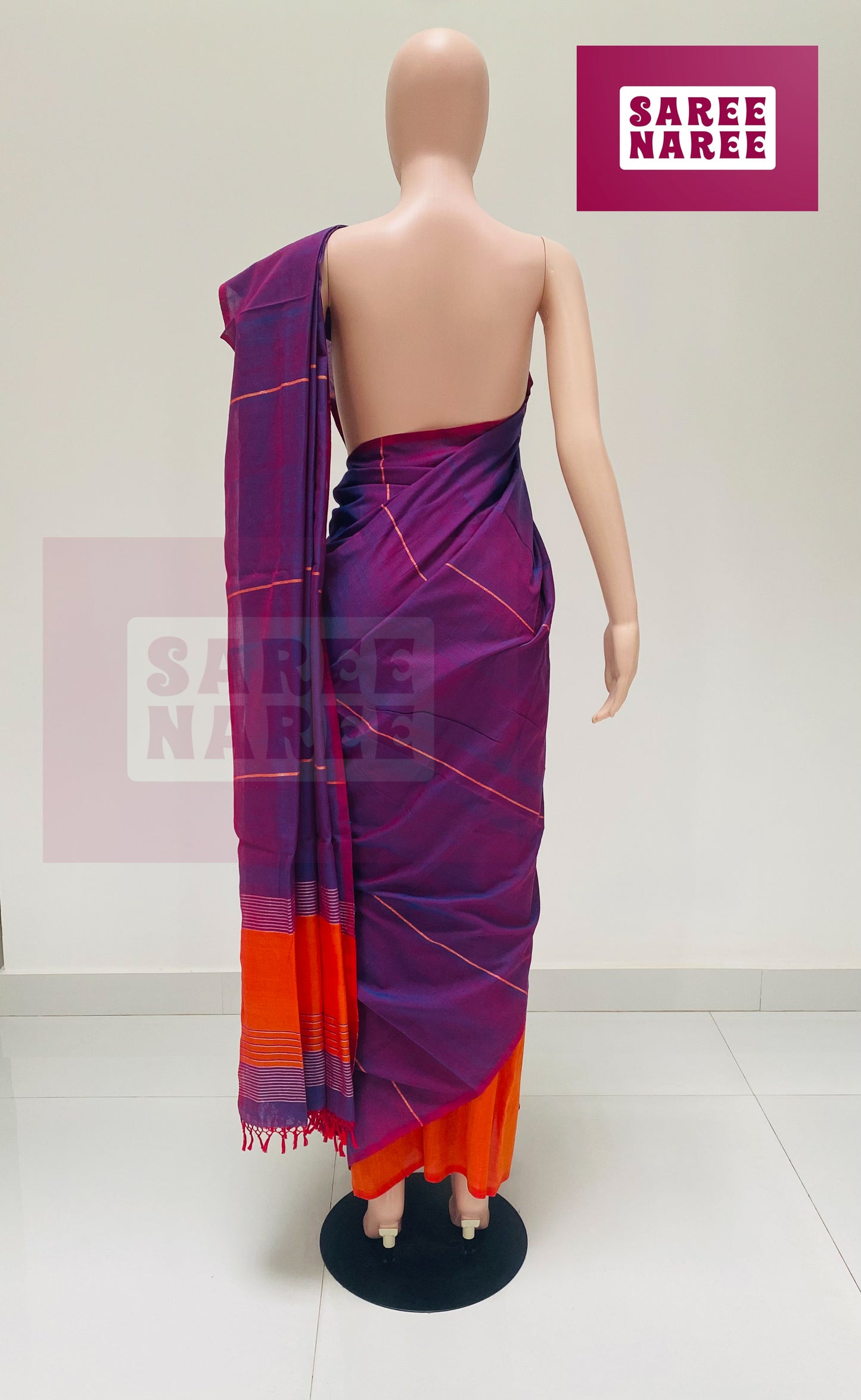 Cotton Bliss Handloom Saree – 100% Pure Cotton in Muddy Pink | Saree Naree Sri Lanka