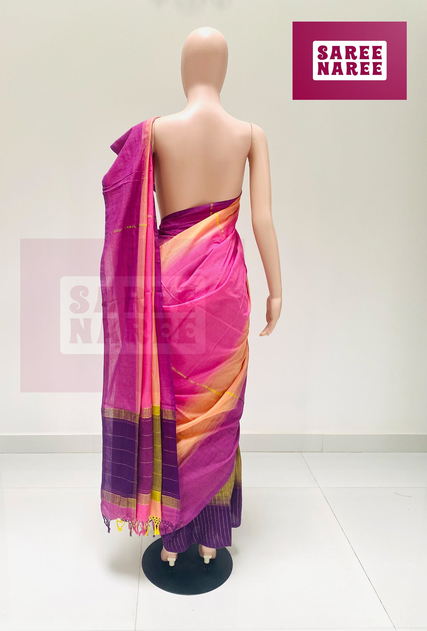 Cotton Bliss Handloom Saree in Coral Red – Saree Naree Sri Lanka
