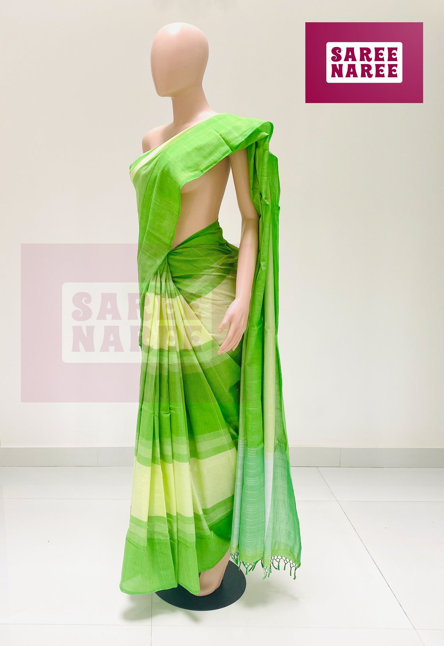 Cotton Bliss Handloom Saree in Forest Green – Saree Naree Sri Lanka
