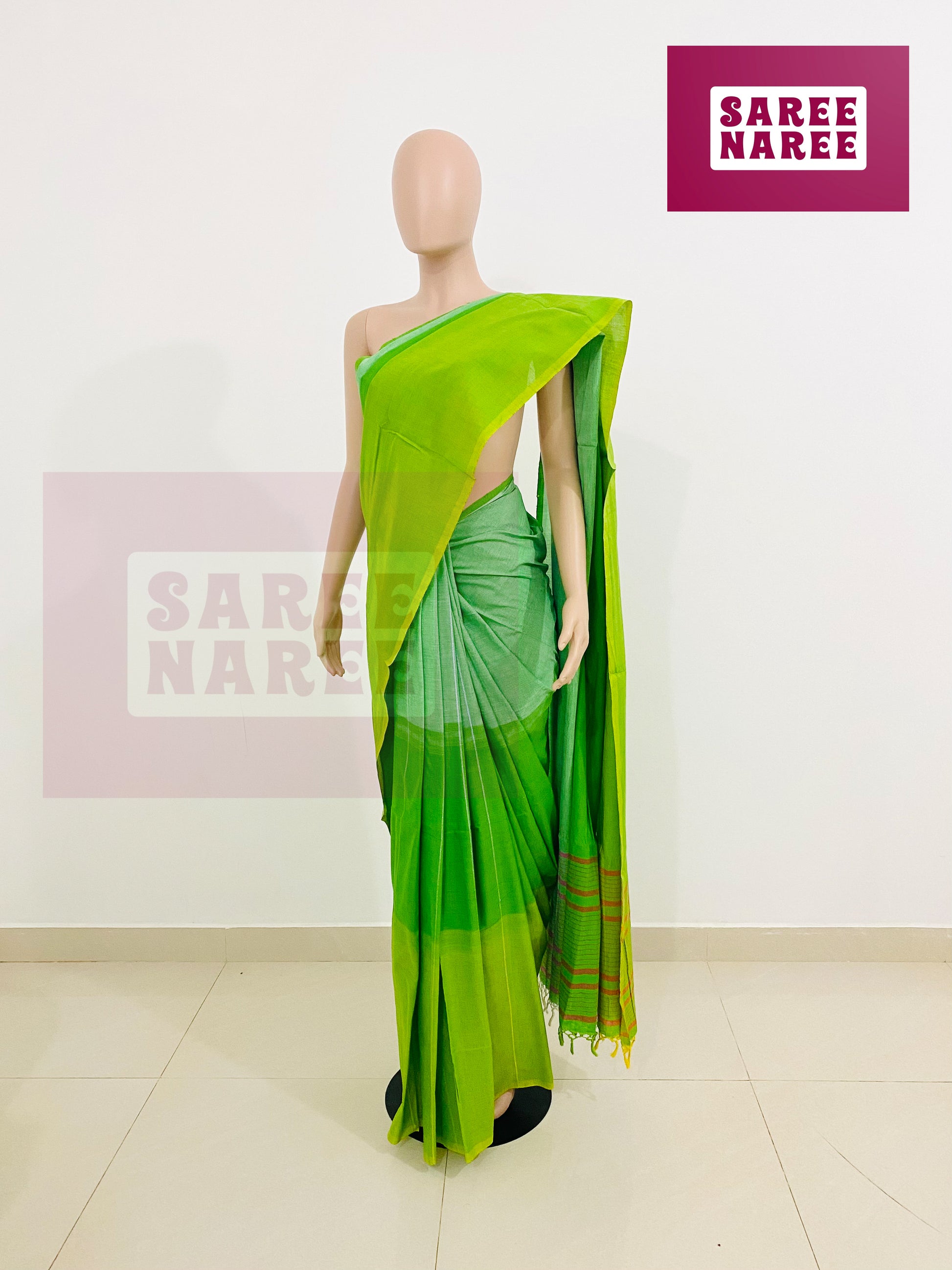 Cotton Bliss Handloom Saree in Lemon Green – Saree Naree Sri Lanka