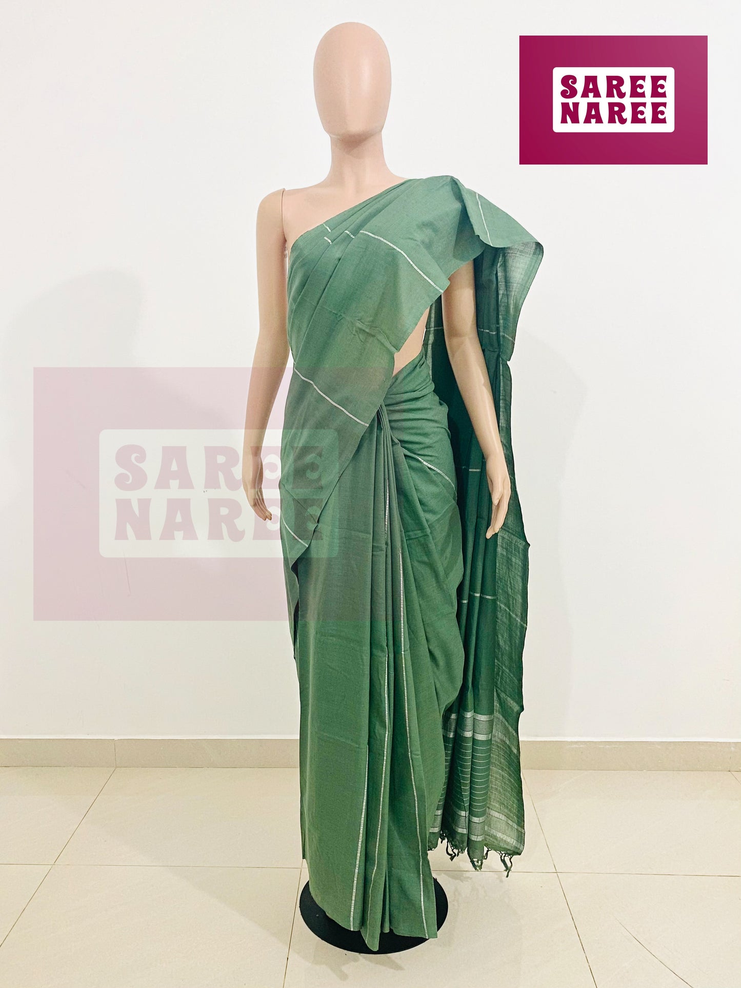Cotton Bliss Handloom Saree in Meadow Green – Saree Naree Sri Lanka