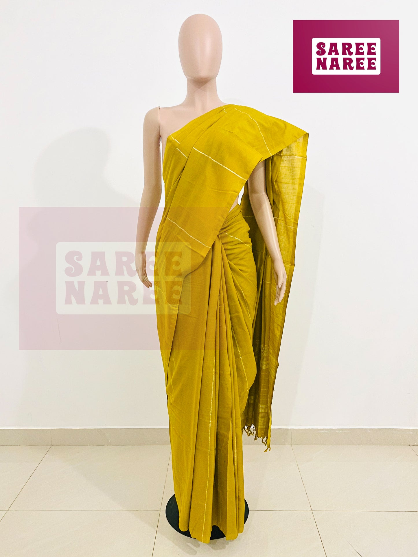Cotton Bliss Handloom Saree in Mustard Gold – Saree Naree Sri Lanka